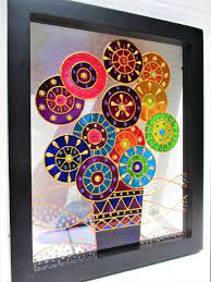 Abstract Flowers Glass Painting Rainbow Colorful Art Stained Glass Suncatcher Glass Art Wall Decor Window Decor Etsy Original Art Modern Art Glass Wall Art Colorful Wall Art Art Stained