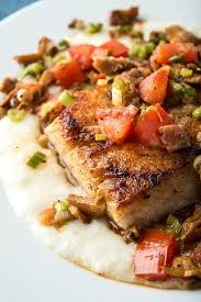 Fish And Grits Low Country Style I Used Tripletail One Of The South S Best Eating Fishes For Thi Fish And Grits Recipe Salmon And Grits Recipe Grits Recipe