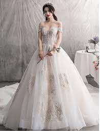 How To Order How To Choose Color After Purchase Step 1 Click On Add To Cart Step 2 Choo Off Shoulder Wedding Dress Wedding Dresses Korean Wedding Dress