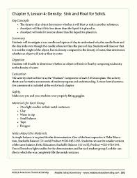 sink and float for solids lesson plan