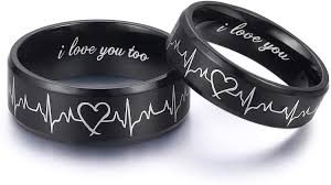 Check spelling or type a new query. Buy Heartbeat Rings For Couples I Love You Matching Promise Rings Wedding Bands Sets For Him And Her With Box Stainless Steel Comfort Fit Online In Vietnam B07kwlmqrk