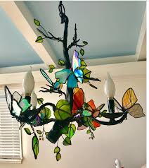 Pin By Serife Bayrak On Furnishings Vintage Stained Glass Butterfly Glass Chandelier Stained Glass Designs