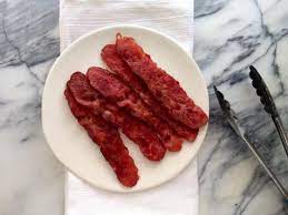 How to cook turkey bacon heat a single layer of turkey bacon in a skillet on medium heat for 7 to 10 minutes, turning regularly. Taste Test Turkey Bacon Food Network Healthy Eats Recipes Ideas And Food News Food Network