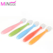 Soft Tip First Stage Silicone Infant Training Spoons Baby Spoon Buy Flexible Silicone Baby Spoon Rubber Baby Spoon Baby Training Spoon Product On Alibaba Com