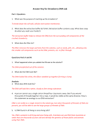 Dna analysis gizmo answer key.use the dna sequences to identify possible identical twins and to determine which sections of dna code for skin color, eye color, and the presence or absence of spots. Answer Key For Strawberry Dna Lab