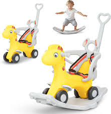 Baybee 3 in 1 Baby Rocking Horse Ride on Toy Car for Kids | Baby Rocker for Babies with Parental Handle, Balance Board & Safety Belt | Push Ride on Kids Car