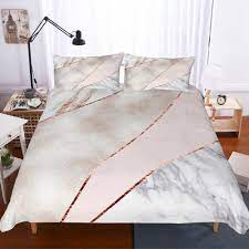 Rose gold bed sheet set. Musolei 3d Bedding Set Rose Gold Geometric Marble Texture Duvet Cover Set Soft Comforter Cover Pillowcase Bed Set Unique Bedding Sets Aliexpress