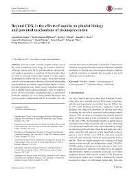 Pdf Beyond Cox 1 The Effects Of Aspirin On Platelet Biology And Potential Mechanisms Of Chemoprevention