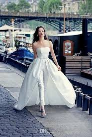 Sweetheart Jumpsuit Wedding Dresses With Overskirts A Line Bridal Gowns Custom Made Robe De Mariee Be Flirty Wedding Dress Wedding Pantsuit A Line Bridal Gowns Custom size can be used if specified in the notes and details added items will take 2weeks to be made and 1week to. sweetheart jumpsuit wedding dresses