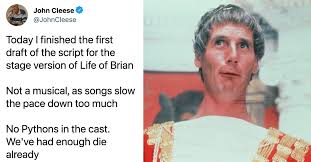 In life of brian, python created what john cleese called simply our masterpiece. John Cleese Is Resurrecting Monty Python S Life Of Brian As A Stage Show