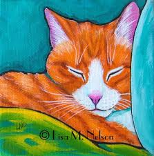 Original Sweet Sleeping Orange Tabby Cat Portrait Acrylic Etsy Cat Portraits Cat Painting Orange Tabby Cats