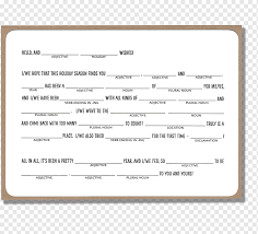 Mad libs are perfect for the entire family! Mad Libs Drucken Papier Dokument Billie Holiday Schablone Bereich Weihnachten Diagramm Png Pngwing