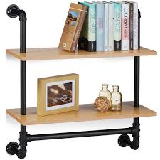 Hauteur (en cm) comparez et achetez des meubles industriels pas cher sur shopalike. Etagere Murale Style Industriel 2 Niveaux Bibliotheque Cuisine Entree En Bois Retro Look Vintage Hxlxp 68 5 X 60 X 24 Cm Nature 8100212768643 Etageres Murales Etageres Murales Flottante Parement Mural