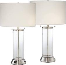 Bring modern design into your home decor with this set of contemporary table lamps with a usb port. Table Lamps With A Usb Port Deep Discount Lighting