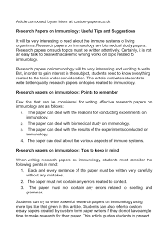 An abstract is an executive summary of the research paper that includes the purpose of the research, design of the study, and significant research findings. Calameo Research Papers On Immunology Useful Tips And Suggestions
