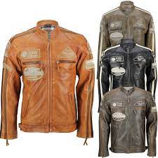 Mens Real Soft Leather Fitted Racing Biker Jacket Vintage Urban Retro Look Ebay Leather Jacket Men Jackets Men Fashion Vintage Leather Motorcycle Jacket