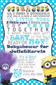 Minion Baby Shower Invitation Co Ed Baby Shower Www Facebook Com Rockinrompers Www Etsy Com Shop Rockinr Minion Baby Shower Baby Shower Invitations Minion Baby