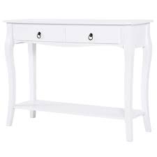 A console table can be the perfect addition to any space. Homcom Console Table Modern Sofa Side Desk With Storage Shelves Drawers For Living Room Entryway Bedroom Ivory White Buy Online In Antigua And Barbuda At Antigua Desertcart Com Productid 67528022