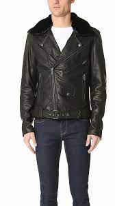 Blk Dnm Men S Black Leather Jacket 5 W Sheep Collar Bmmlc02 Medium 1095 Nwt Ebay In 2021 Collar Leather Jacket Leather Jacket Shearling Collar