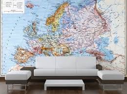 Haritali Salon Duvar Kagidi Tasarimi Harita Desenli Duvar Kagidi Modelleri Map Wall Mural Wall Murals Mural