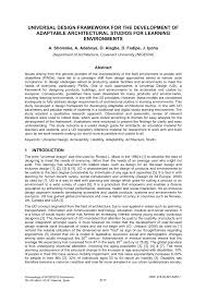 Il volume presenta lo universal design for learning per il contesto scolastico italiano, indirizzato a docenti e formatori. Pdf Universal Design Framework For The Development Of Adaptable Architectural Studios For Learning Environments