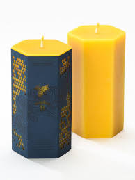 Fancy Hexagon Pillar Candle Worker B Pillar Candles Beeswax Candles Bee Wax Candles