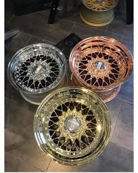 Black And Gold Bbs Rims Which Would You Choose Chrome Gold Or Rose Gold Tag A Friend Stolen From Wheel Good Deals Theoffset Please Ta Car Wheels Rims Wheel Rims Car Wheels Diy