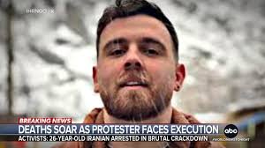 A young Iranian man is facing imminent execution after being arrested  during the regime's crackdown