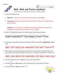 Answer Key Worksheet On Dna Rna And Protein Synthesis Charlespeng Biology Worksheet Protein Synthesis Biology Lessons