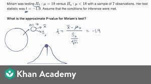 If the sample is greater than 30 (n>30), we consider this a large sample size. Using Ti Calculator For P Value From T Statistic Video Khan Academy
