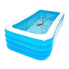Lacyie Piscine Gonflable Rectangulaire Pataugeoire Familiale Epaissie Pour Enfants Adultes En 2020 Piscine Gonflable Pataugeoire Piscine Familiale