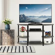 Watch movies or your favorite tv shows in style with the a design studio fleur corner tv stand for tvs up to 50 wide or 60 lbs. Furniture Black And Grey Furinno Wooden Tv Stand Media Entertainment Centre Unit Home Entertainment