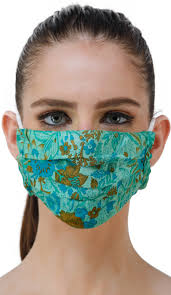 Green-Ash Floral Printed Two-Ply Fashion Mask from Gandhi Ashram