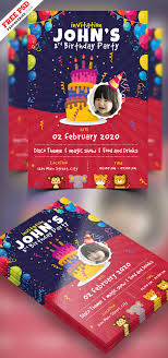 Psd is setup in 4x6in with 0.25 bleed. Kids Birthday Party Invitation Flyer Psd Psdfreebies Com