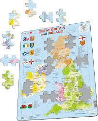 Der kontinent europa hat eine fläche von zehn millionen quadratkilometern und über 700 millionen circa 50 länder werden dem kontinent europa zugerechnet. K18 Great Britain Ireland Political Map Maps Of Countries Puzzles Larsen Puzzles