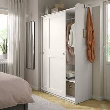 Hauga Wardrobe With Sliding Doors White 461 2x215 8x783 8 Ikea Sliding Wardrobe Doors Narrow Wardrobe Sliding Doors
