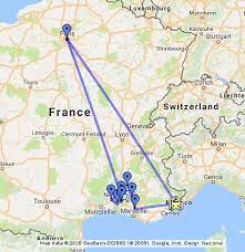 Animated hourly and daily weather forecasts on map. France Google My Maps