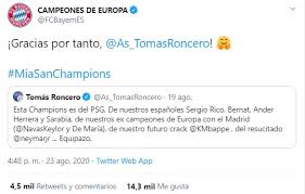 Su pase pertenece al benfica. Bayern Munich Recordo A Maluma En La Celebracion Del Titulo De Champions League 2019 20 Full Time Deportes