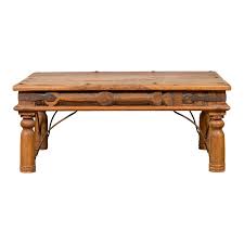 Adorn any living area of your home with this classic and elegant coffee table from fabindia. Rustic Indian Sheesham Wood Coffee Table With Nailhead Design And Baluster Legs For Sale At 1stdibs