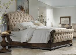 Rhapsody Solid Wood And Upholstered Sleigh Bed Furniture King Bedroom Furniture King Upholstered Bed