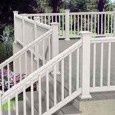 Veranda Pro Rail 6 Ft X 36 In White Polycomposite Stair Rail Kit Without Brackets 73013129 The Home Depot Deck Railing Design Deck Stair Railing Patio Deck Designs