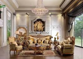 Golden Tan Chenille Sofa Set 3pcs Carved Wood Traditional Homey Design Hd 369 Hd 369 Sset3 Luxury Furniture Living Room Traditional Design Living Room Luxury Living Room