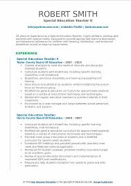 Keep your special education resume objective to the point. Special Education Teacher Resume Samples Qwikresume