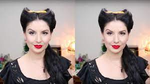 Upswept hairstyles were worn day and evening for women with medium to long hair. Tutorial Victory Rolls Made Easy For Long Hair Nena Moreno Youtube