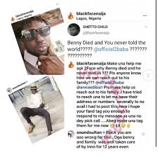This was disclosed in a statement signed by dr. Blackface Sound Sultan Clash Over Death Of 2face S Driver