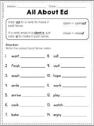 First Grade Grammar Worksheets Past Tense Worksheet Suffixes Worksheets Simple Past Tense Worksheet