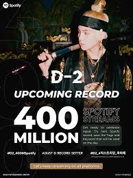 Bts suga, also known as 'agust d,' first mixtape, 'agust d' continued its popularity, breaking through 170 million streaming on spotify. êœ±á´œÉ¢á´€ á´¡á´Ê€ÊŸá´…á´¡Éªá´…á´‡ á´œÉ´Éªá´É´ Sugawwunion D 2 Spotify Agustd S Second Mixtape Is Close To Reach 400m Streams On Spotify Let S Celebrate This Milestone When It S Time By Using Tags D2 400mspotify D2 4ì–µìŠ¤íŠ¸ë¦¬ë° ì¶•í•˜í•´