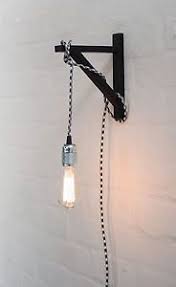 A wide choice of bedroom this pendant lamp has one light and modern sconce. Interior Deco Black Wall Bracket Hook Diy Plug In Cord Wall Light Pendant Design Plug In Wall Lights Diy Pendant Light Wall Lights Bedroom