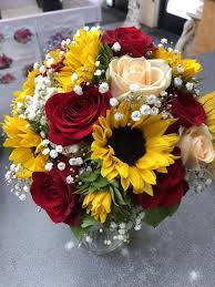 Check spelling or type a new query. Sunflower With Red Roses Bouquet Novocom Top