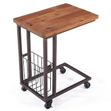 One half of the table top can be raised to a more comfortable height for eating or maybe surfing on your laptop. Ikea Vintage Mobile Snack End Side C Table With Storage Basket For Coffee Laptop Tablet Natural Solid Mango Wood Powder Coated Black Amazon In Furniture